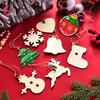 10 Set Christmas Tree Burr Hanging Thickness Free Uniform Laser-cutting Wood Cartoon Shape Wood Carving