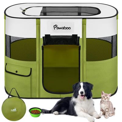 Складной вольер для домашних животных Pawaboo, Клетка для животных в помещении с сетчатой дверцей для маленьких собак, Легкая сборка, Водонепроницаемый, Прямоугольный, Загон для кошек, Устойчивый к разрывам питомец