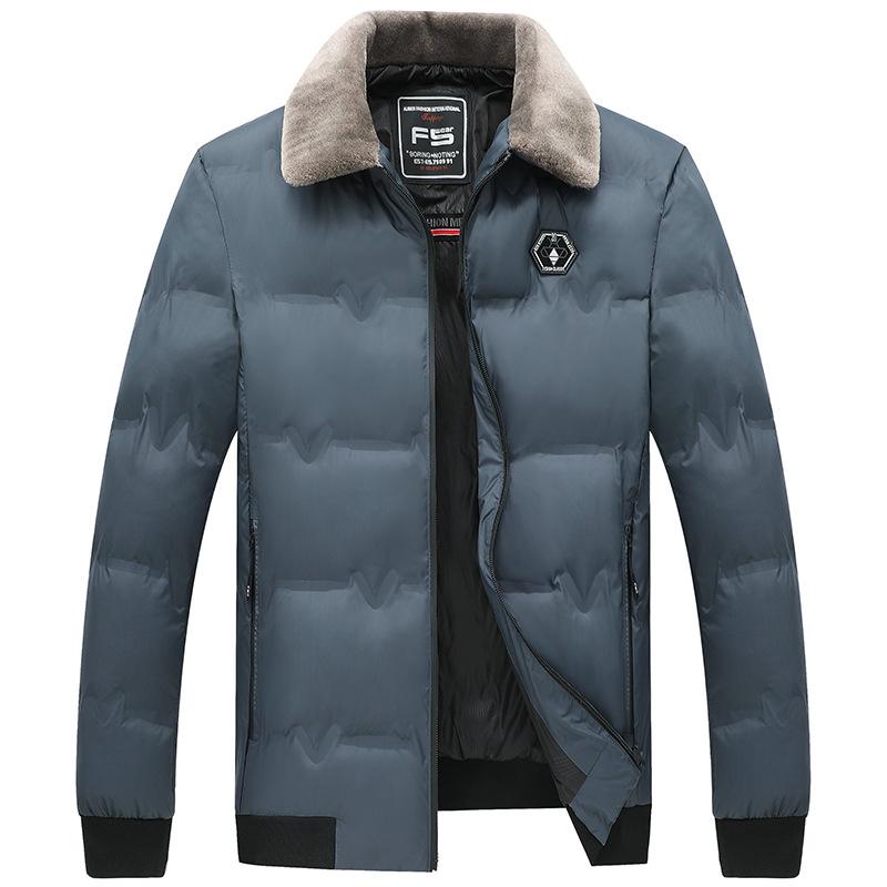 Men's Windproof Bomber Jacket Winter Warm Padded Thick Outwear Flight Coats Fleece Lapel Jackets for Male Plus Size