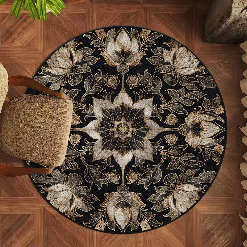 Круглый ковер для гостиной, винтажный диван, журнальный столик, коврик для спальни, кабинета, напольный коврик для дома, устойчивый к грязи