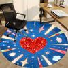 1pc Heart Stars Office Round Area Rug,  Mat Suitable ForOffice, Under Office Chairs Bedroom Living Room Home Decor, Room Deco
