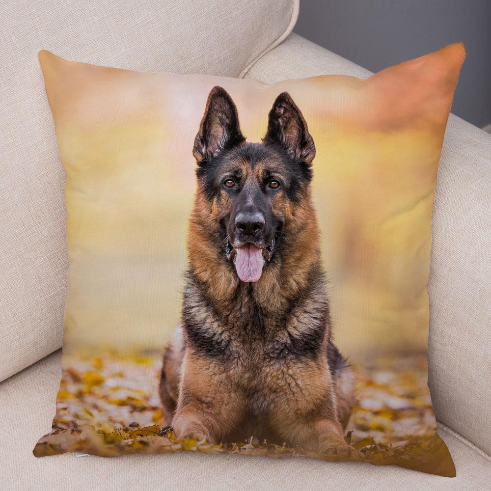 Sofa Home Pillowcase German Shepherd  Decoration Pet Animal Cushion