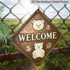 2D Flat, 1pc Vintage Teddy Bear Metal Wall Sign - Cute Bear Themed Retro Room Decor, Aluminum Plaque Suitable for Living Room, Bedroom, Entryway