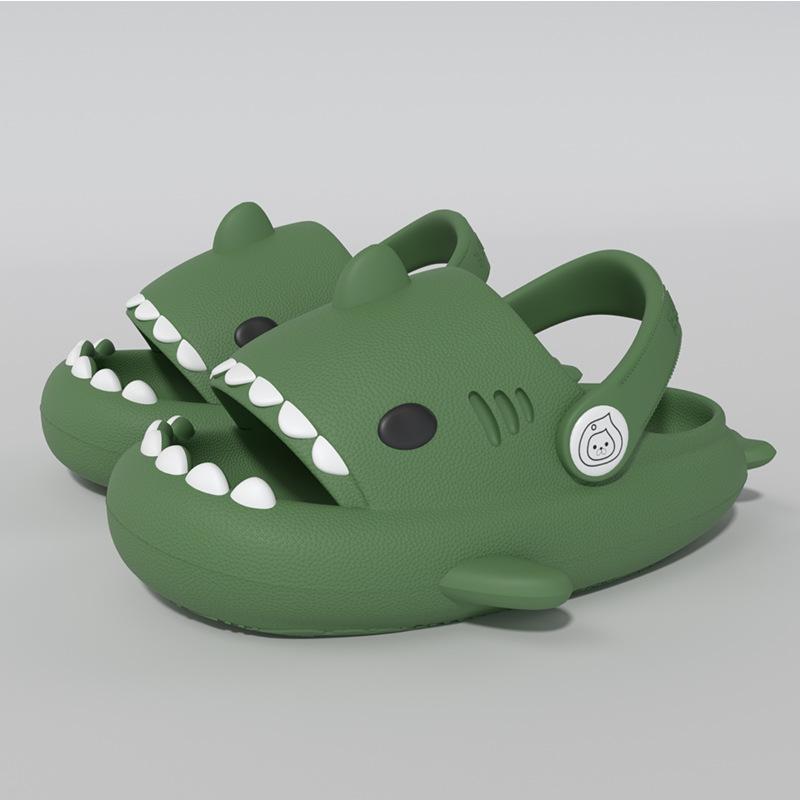 Детские сандалии, детские тапочки, обувь с рисунком акулы, летние для мальчиков и девочек, нескользящая толстая мягкая подошва для малышей