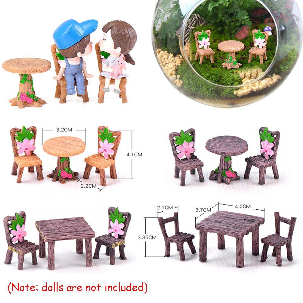 Декор Craft Мини-украшения Миниатюрный стол и стулья Сказочный сад Ландшафтный кукольный домик Аксессуары