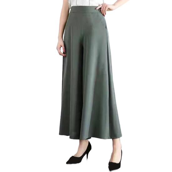 Женские брюки-костюмы, эластичные, с высокой талией, широкие, длинные брюки с карманами, однотонные, повседневные брюки для повседневной носки