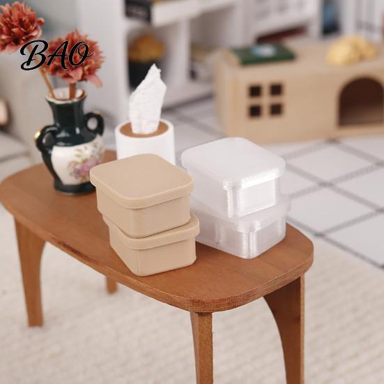 1:12 Scale Lunch Box 5Pcs Mini Boxes, Miniature Bento Box, Tiny Single-grid Food Container with Lid for Doll Mansion Kitchen Accessories Small Replica