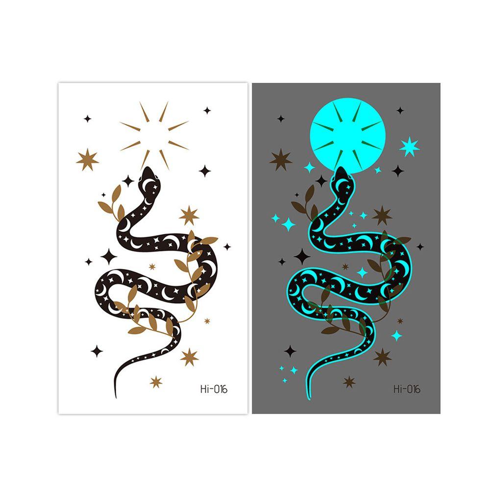 Star Feather Men Women Tattoo Sticker Blue Luminous Fake Tattoo Temporary Tattoos Body Art