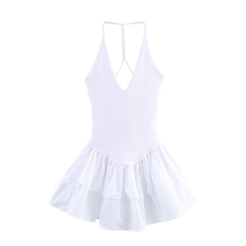 Kaslead New Arrival Women's Clothing Fashion Style Fashion Minimalist Slim-Fitting Patchwork Hanging Collar Dress 4174376