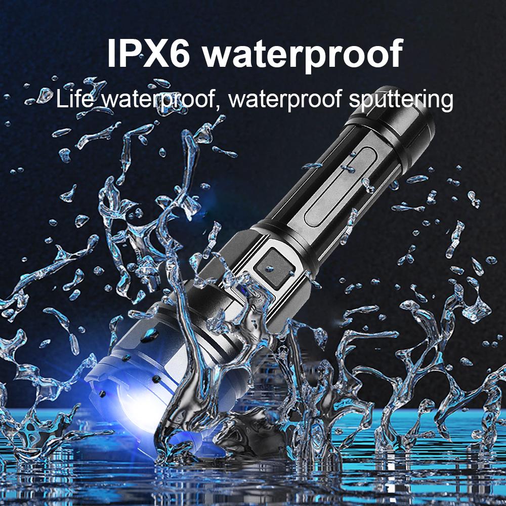 Мощный фонарик с высоким люменом 100000 лм Zoomabe Lamp Водонепроницаемый фонарь для улицы Перезаряжаемый фонарик