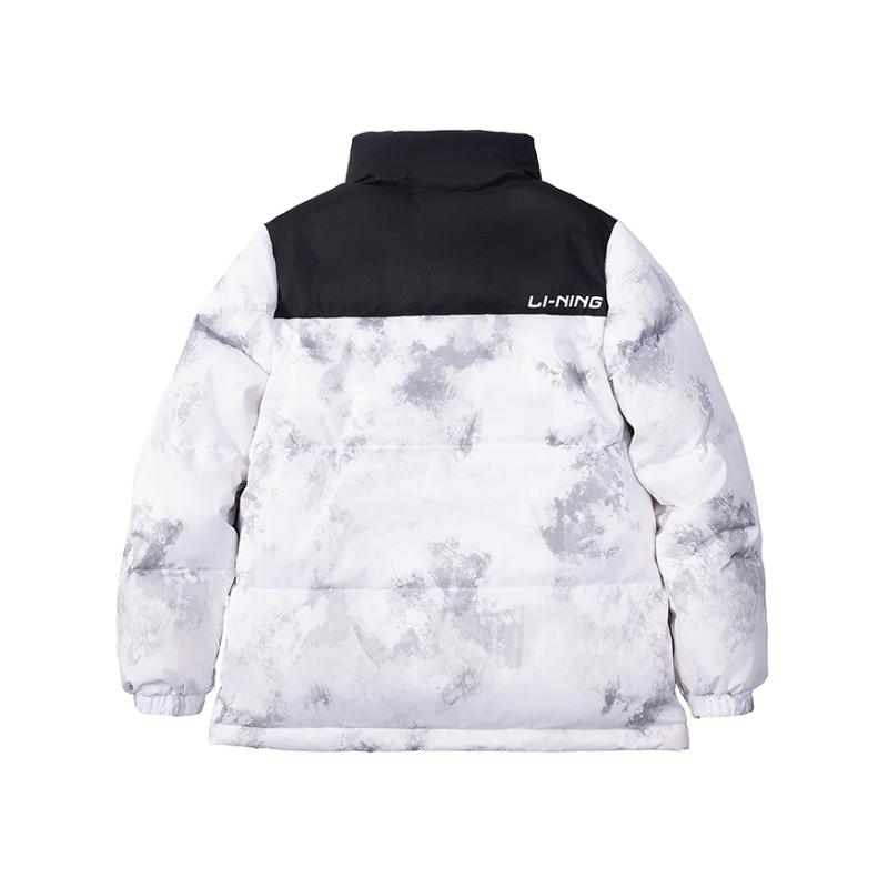 Li Ning Горячие горшки Коллекция пуховиков Короткая пуховая куртка Унисекс Белый AYMU609-9