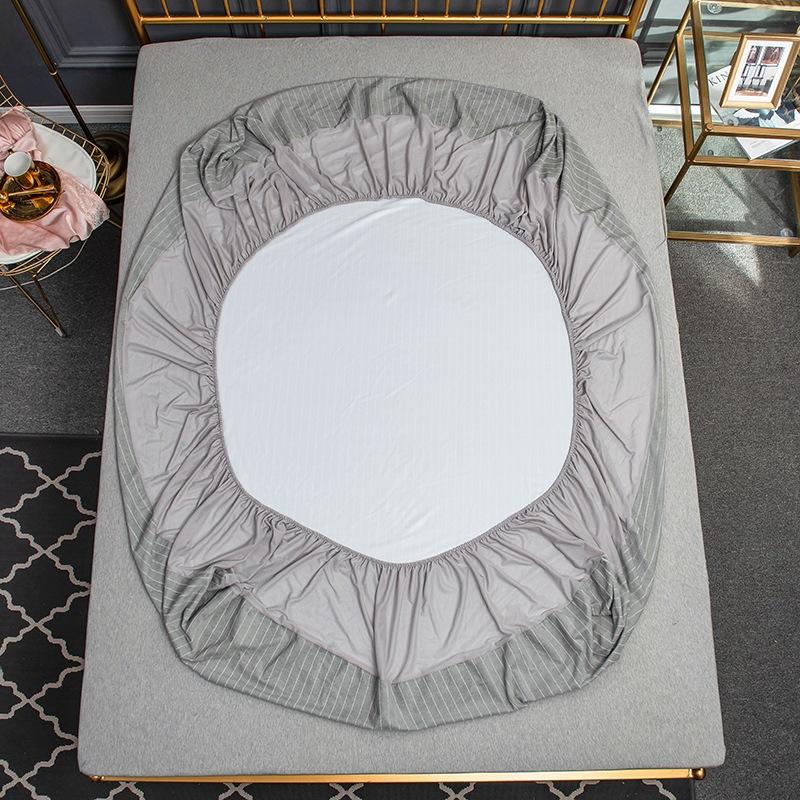 100% Cotton Towel Throw Fitted Sheet Waterproof Bed Sheet with Elastic Band for Double Bed Mattress Cover(Without Pillowcase)