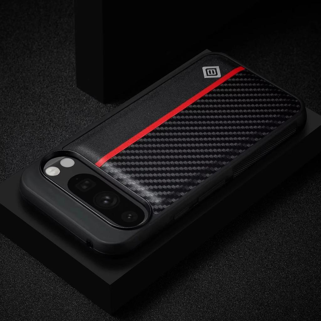 Carbon Fiber Texture PU Leather Phone Case for Google Pixel 9 Pro XL 9 8 7 Pro 7A 8A Shockproof Full Protection Cover Coque