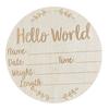5.9in Round Baby Announcement Photo Prop Basswood Sign Hello World Baby Sign for Nursery L1