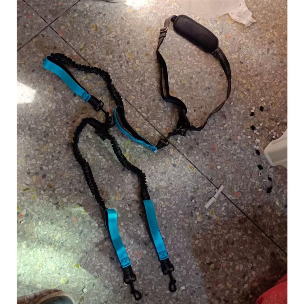 Reflective Double Dog Leash With Thickened Handles Medium-sized Large Dog Training Jogging And Running Pet Supplies Pet Leash