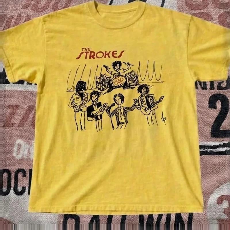 Новая Горячая Футболка The Strokes Группа На Гастролях Желтая S - 5XL FF066 Унисекс Футболка