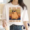 Capybara T Shirt Women Print Summer White Top Cotton T-shirt Graphic Tees Women Vintage Streetwear 90s Plus Size Tshirt Female