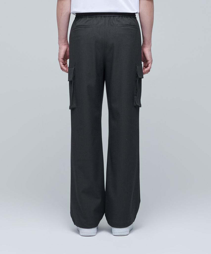 MUSINSA STANDARD Wide Elastic Cargo Slacks [Gray]