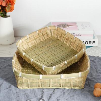Квадратная корзина из бамбука для хранения на кухне и в гостиной