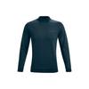 Under Armour Rush Logo High Neck Solid Color Sports T Shirt Men Tops Blue 1366168-413