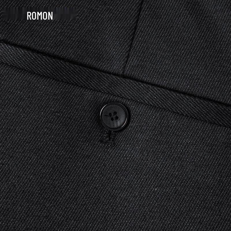 Luomeng Men's Wool Blend Elastic Anti-Wrinkle Business Casual Straight-Leg Pants