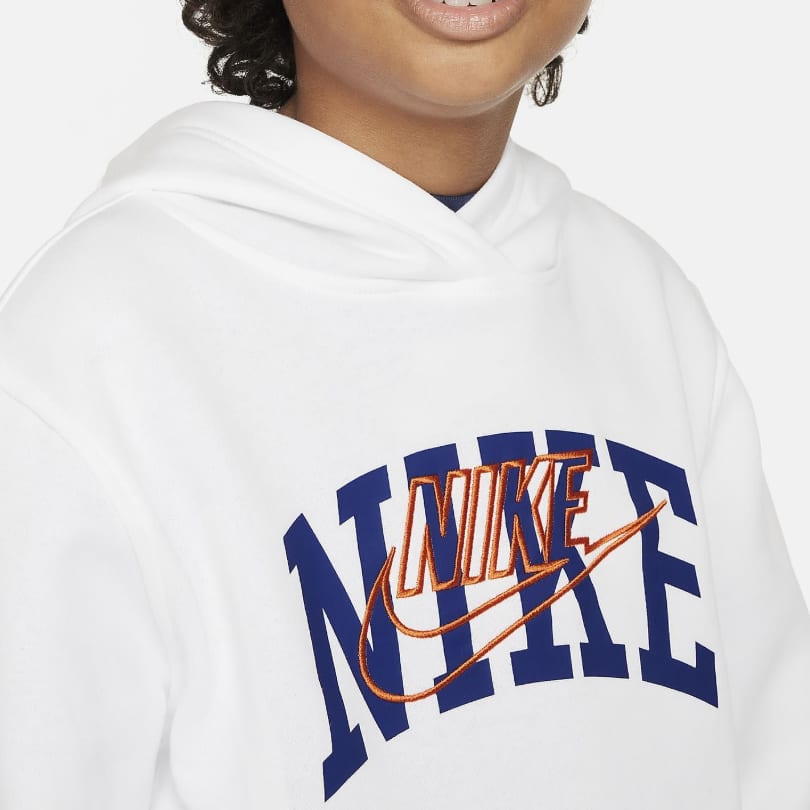 Nike Толстовка Детская Одежда Спортивная одежда Club Fleece Худи с молнией Белый Детская FZ1403-100