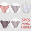 FINETOO 5Pcs/Set Women Cotton Panties Female Underwear Solid Color Underpants Sexy Lingerie Knickers for Woman Briefs Intimates