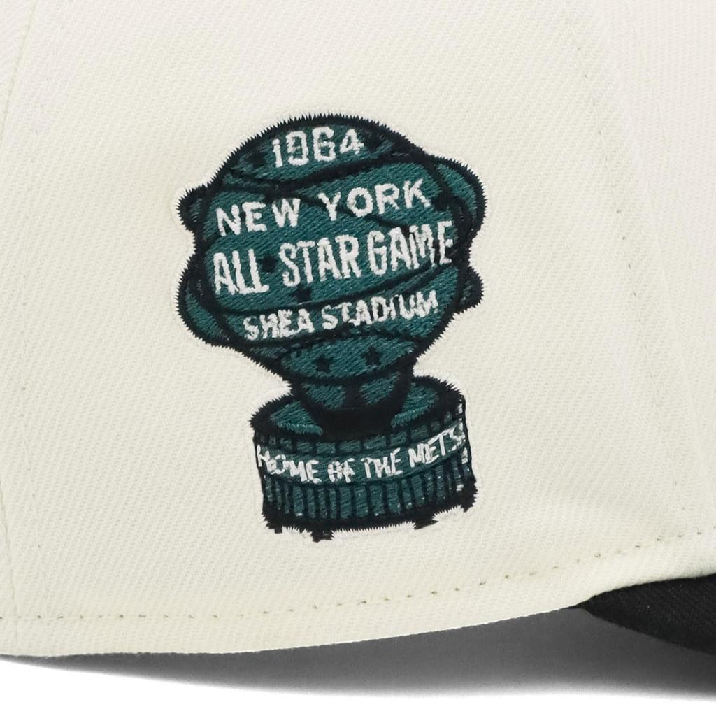 New Era LP 59FIFTY Cap MLB New York Mets NYM Spruce White with Side Exclusive To and Also a Stylish Streetwear Perfect for Travel and Sun A Great Gift