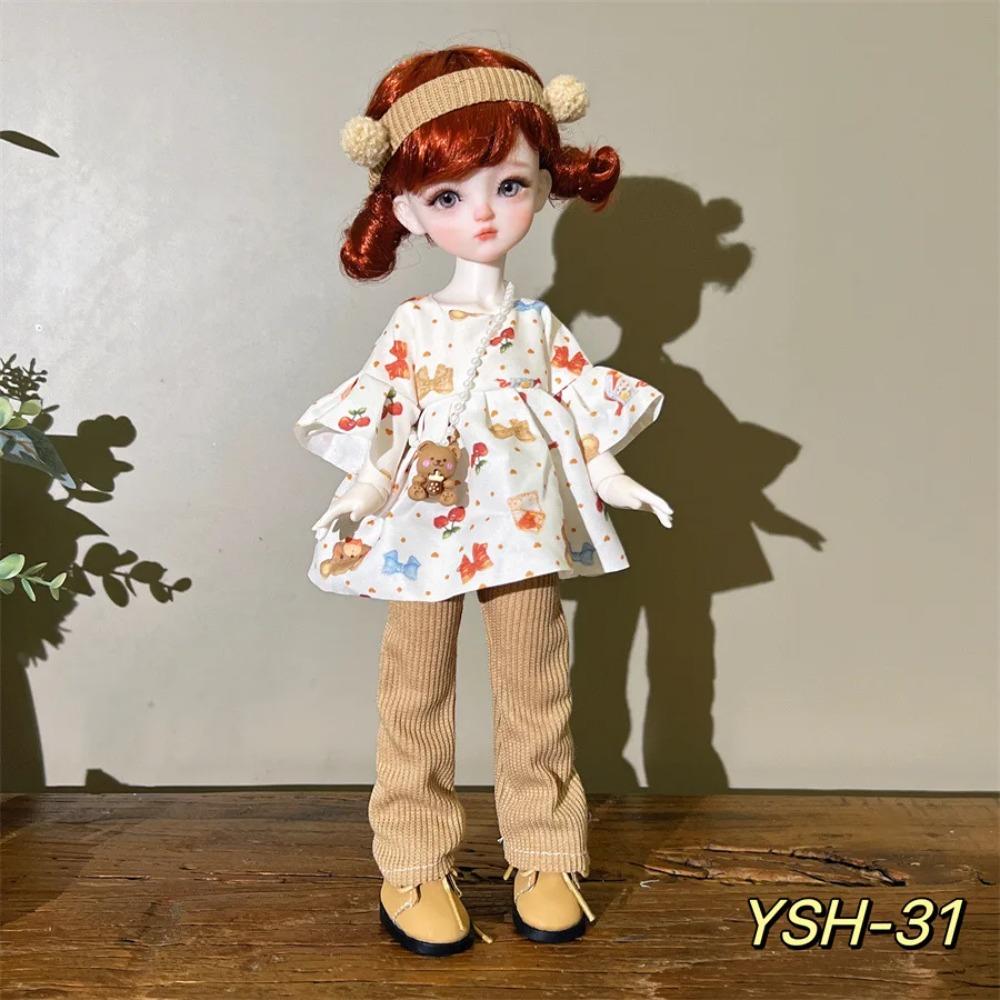 Одежда для наряда кук BJD с 6 точками, 30 см, модные тренды, джинсы плюс цветочные топы, милая и универсальная