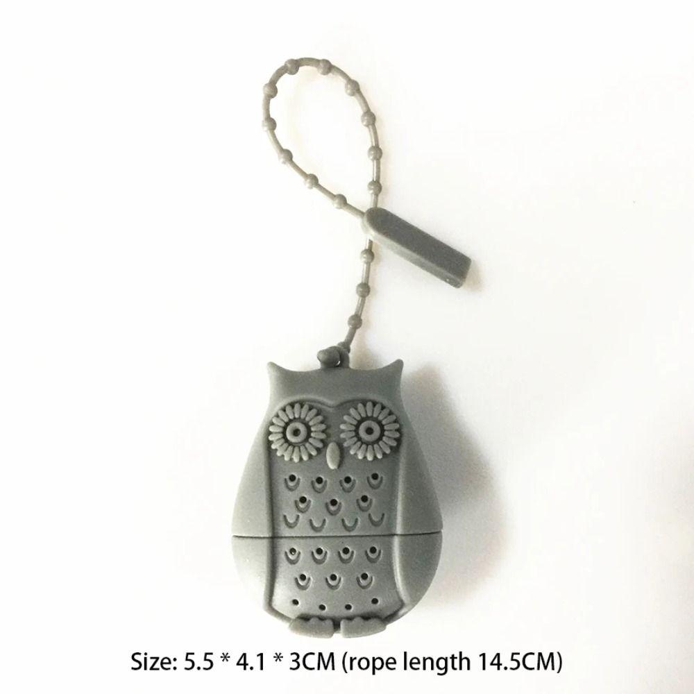 Ситечко для чая в форме совы из пищевого силикона, креативный фильтр-диффузор, забавный заварник для листового чая