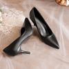 Fashion Women's Fashion Slim Heel Shoes Autumn New Pointy Shallow Mouth Slip-on Comfortable Temperament High Heel Low Top Shoes