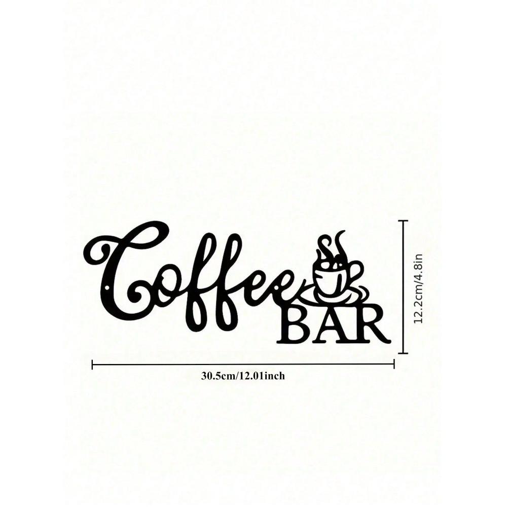 1 Piece, Metal Coffee Bar Logo Suitable For Coffee Shops, Homes, Offices, And Kitchen Wall Decoration. Coffee Bar Metal Wall Hanging Logo