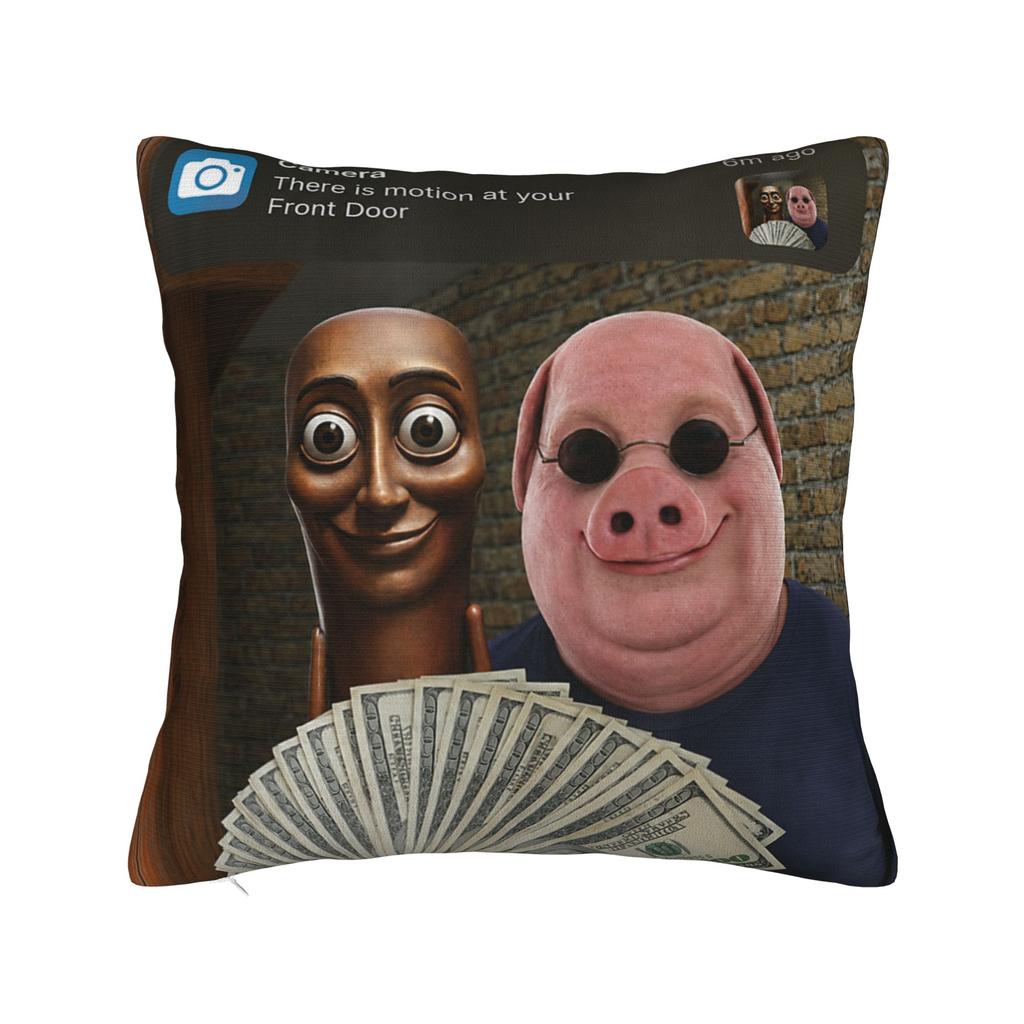 Pillow Case Tung Tung Tung Sahur John Pork Meme Brainrot Design  Pillow Cover For Office Car Home Decor Novelty Pillowcases