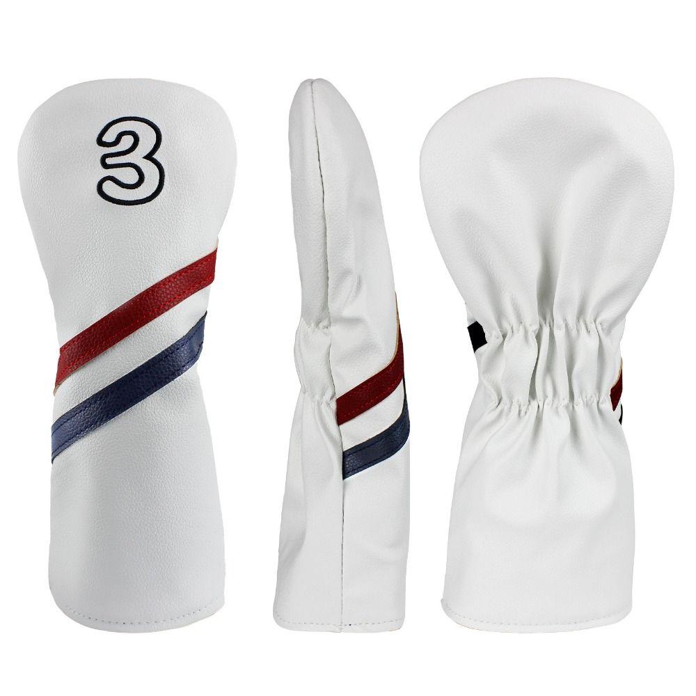 Digital Label Golf Head Cover PU Leather Wood Headcover Durable Golf Club Protector Golf Supplies