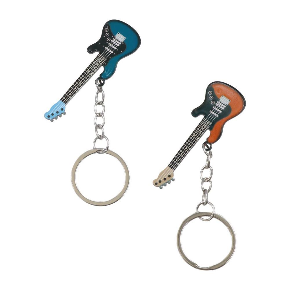 Cool Guitar Key Chain Hip Hop Musical Instrument Keychain Key Chain Guitar Keyring Bag Pendant