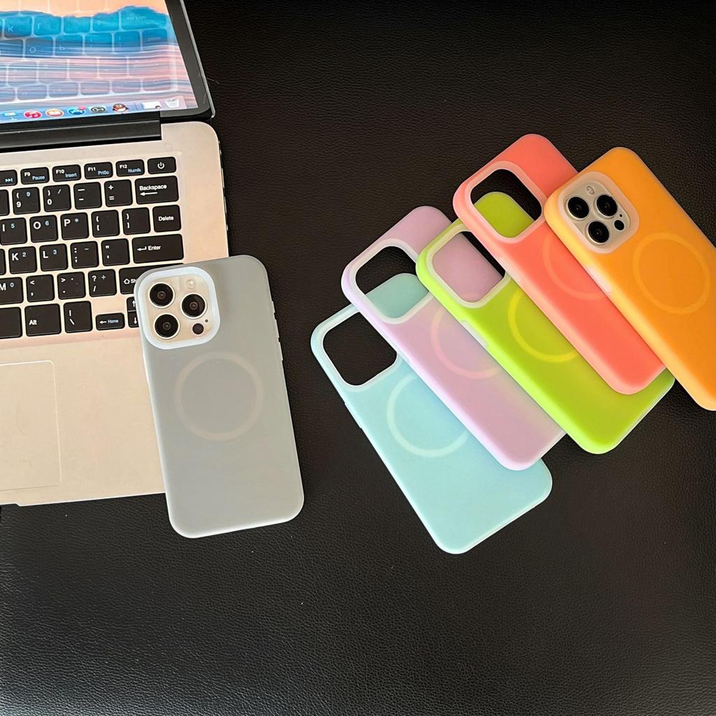Модный гелевый жидкий силиконовый магнитный чехол для Magsafe для iPhone 17Air 16 Plus 15 14 13 12 11 Pro Max, флуоресцентный, противоударный, мягкий матовый чехол