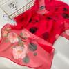 1PC  Women's Fashion Summer Long Soft Flower Print Scarf Shawl Chiffon Silk Scarves Beach Sunscreen Scarf