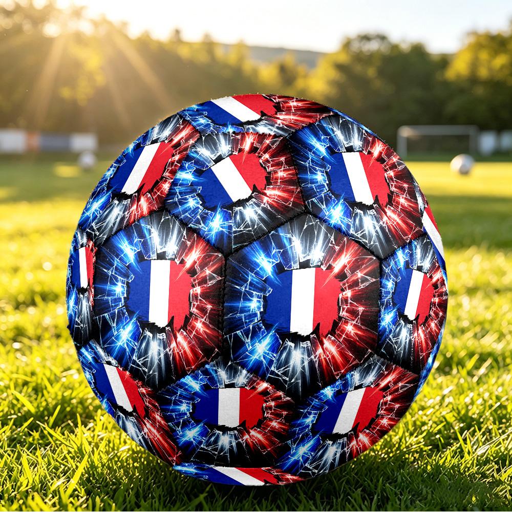 France Football Напечатанный Размер 5 Футбольный Мяч Износостойкий Стандартный Тренировочный Мяч для Взрослых Подарок для Фанатов для Матчей в Помещении и на Открытом Воздухе Спортивный