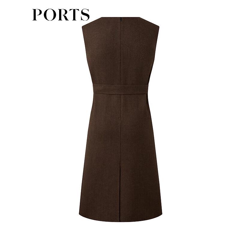 PORTS Sleeveless A-Line Wool Blend Dress
