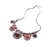 Diamonding Jewelry Ethnic Women Crystal Stone Inlaid Round Enamel Pendant Statement Bib Necklace