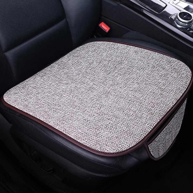 Чехол на подушку сиденья автомобиля, всесезонный, универсальный, льняной, противоскользящий, дышащий, внутренняя подушка для мужчин и женщин, передняя и задняя подушка для спинки сиденья автомобиля