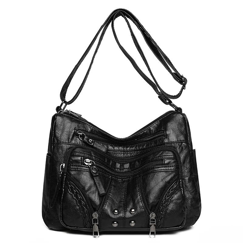 Женская сумка из мягкой кожи, многослойная, через плечо, сумка через плечо, сумка для матери