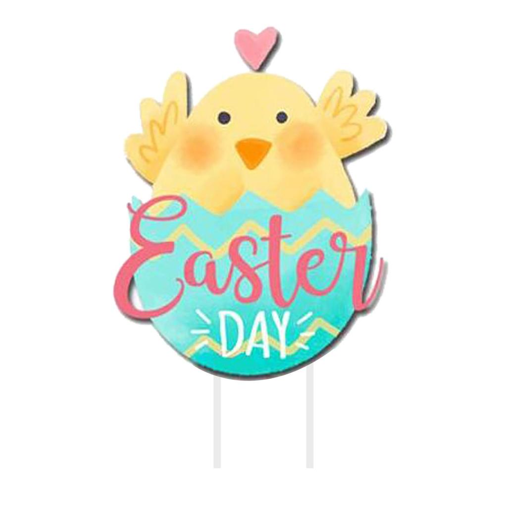 Пасхальные украшения, открытый кролик, цыпленок, яйца, двор, знаки, садовый декор