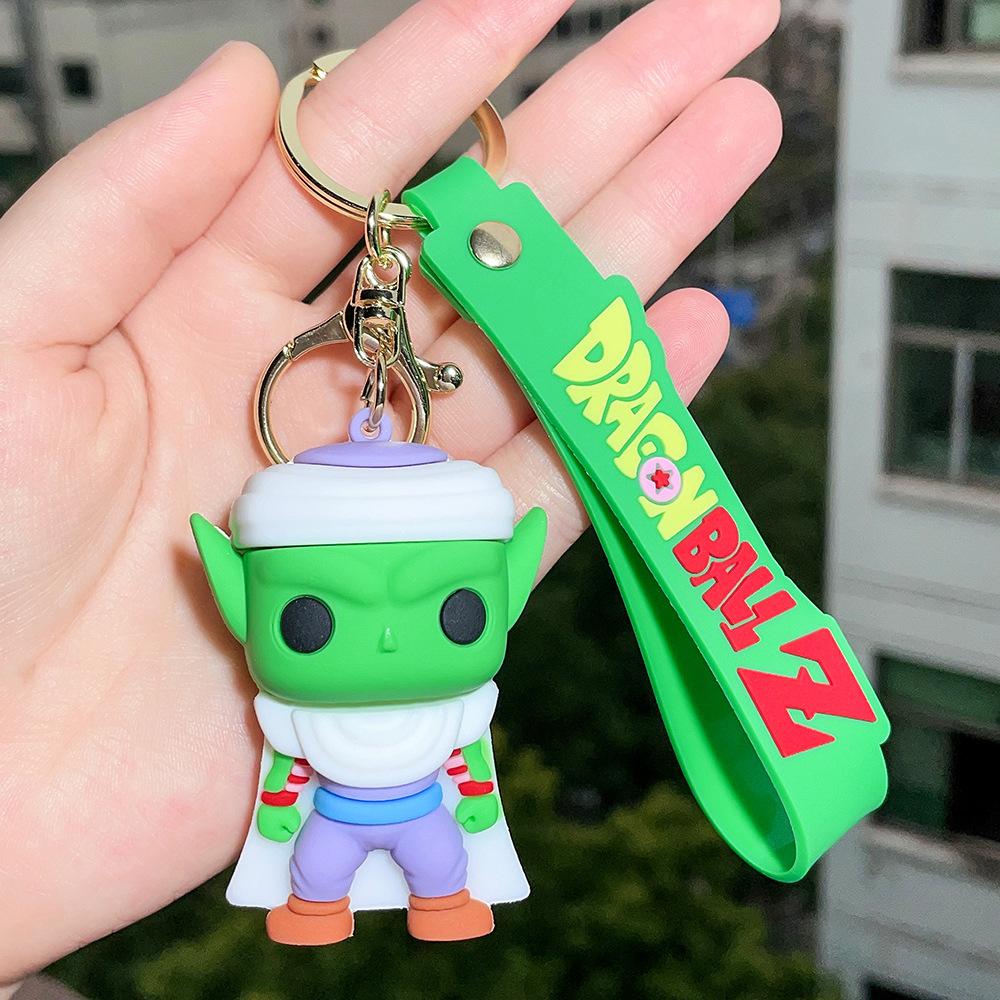 Anime Keychain PVC Cartoon Cartoon Figure Trunks Son Goku Piccolo Buu Vegeta Figures Key Chain Keyring Bag Decor
