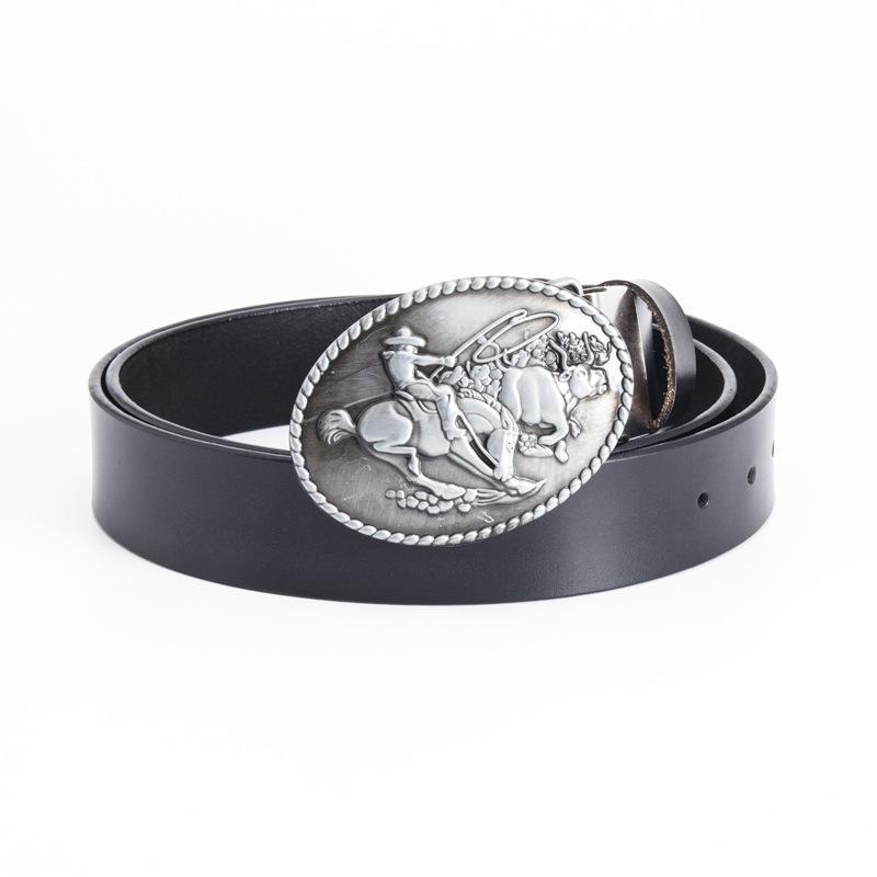 Ремень Western Denim Fashion Casual для мужчин, цельный двухслойный ремень из коровьей кожи, популярный ремень