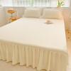 Спальня Бытовая цельная шлифовальная юбка-кровать Однотонное приятное для кожи покрывало Покрывало для спальни Простыни для студенческого общежития