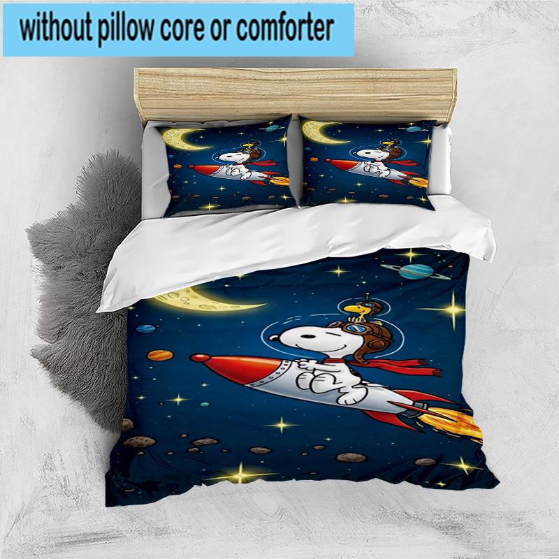 3PCS Snoo-dog Heart Background 3pcs Bedding,Including 3PCS Duvet Cover And 2pcs Pillowcases Perfect for Christmas,Ideal for Bedroom, Dormitory