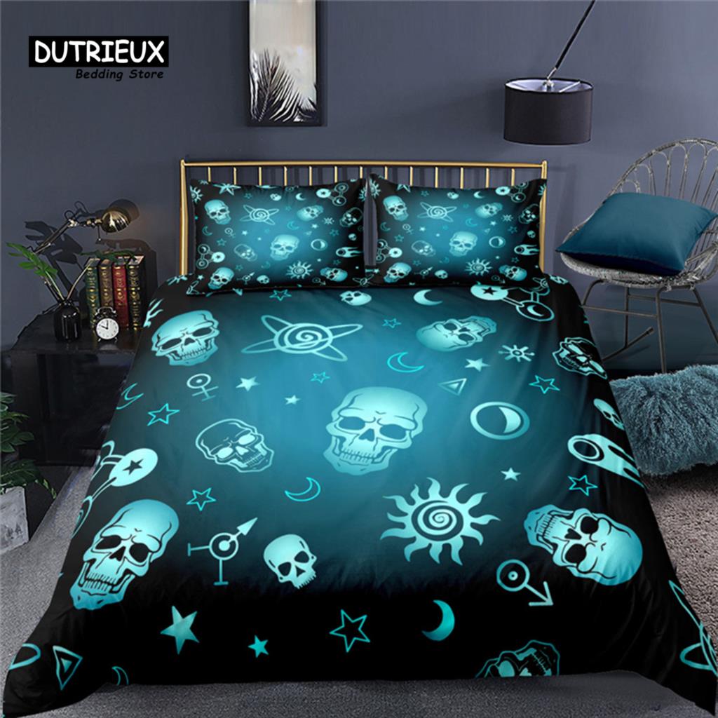 Comforter Luxury 3D Skull Print Home Living Comfortable Kid Bedding Set Queen And King Eu/Us/Au/Uk Size