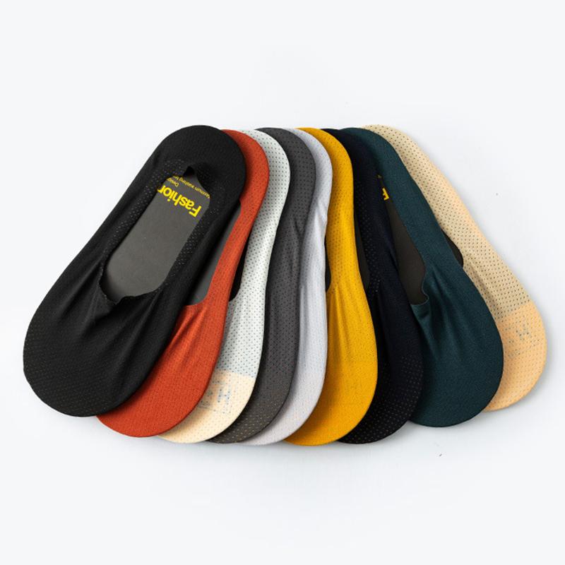 Silicone Anti-slip Invisible No Show Socks Summer Ultra-thin Breathable Sock Slippers Solid Color Ice Silk Low Cut Boat Socks
