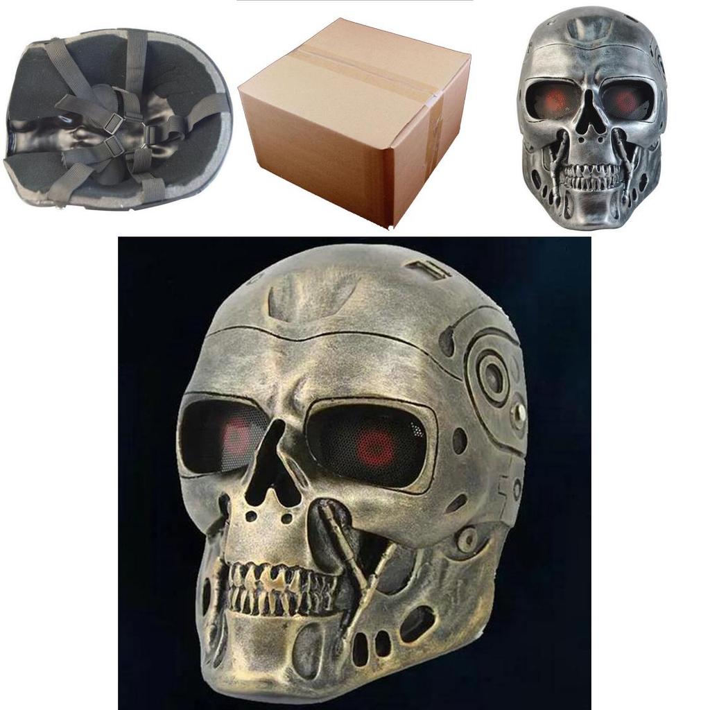 Серебряная и медная маска Терминатора DC-10 для костюмированной вечеринки на Хэллоуин и ролевых игр